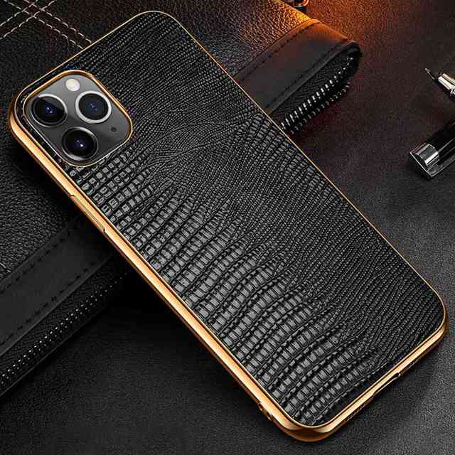 Luxury Plating Genuine Leather Case For iPhone - Carbon Cases