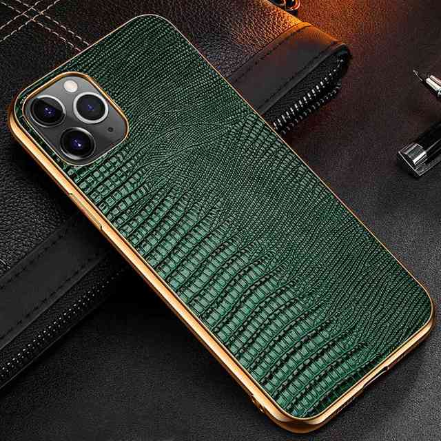 Luxury Plating Genuine Leather Case For iPhone - Carbon Cases