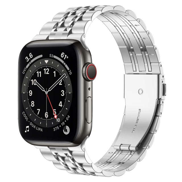 Stainless Steel Strap for For Apple Watch 7 6 SE 5 4 3 - Carbon Cases