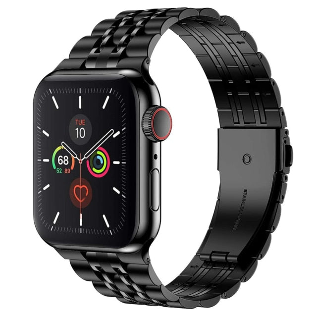 Stainless Steel Strap for For Apple Watch 7 6 SE 5 4 3 - Carbon Cases