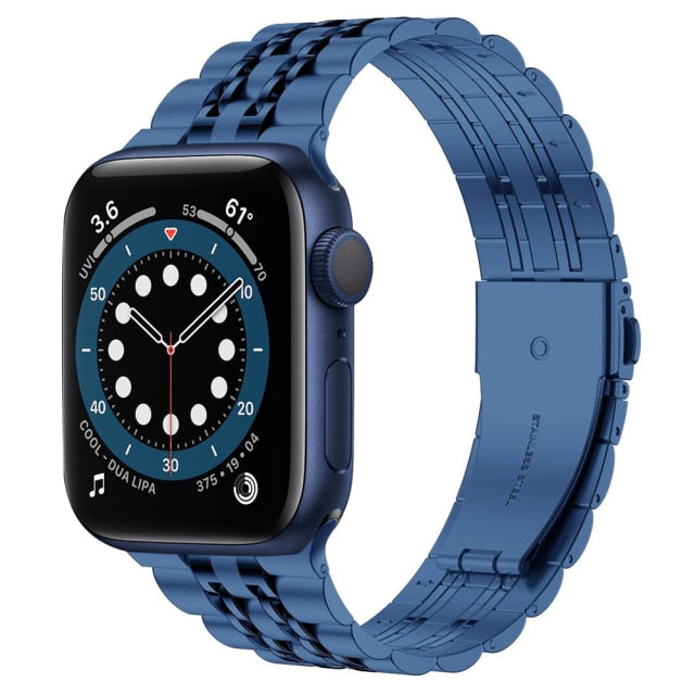 Stainless Steel Strap for For Apple Watch 7 6 SE 5 4 3 - Carbon Cases