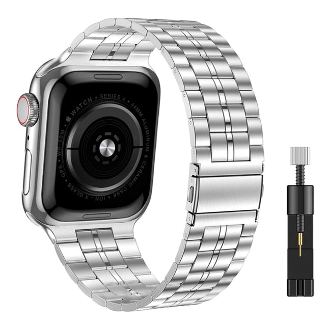 Stainless Steel Strap for For Apple Watch 7 6 SE 5 4 3 - Carbon Cases