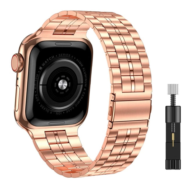 Stainless Steel Strap for For Apple Watch 7 6 SE 5 4 3 - Carbon Cases