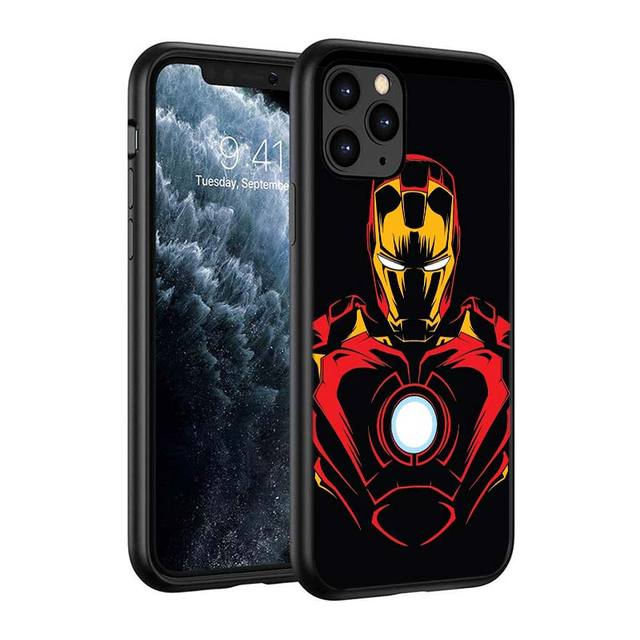 Marvel Iron Man Logo Silicone Black Cover For Apple iPhone - Carbon Cases