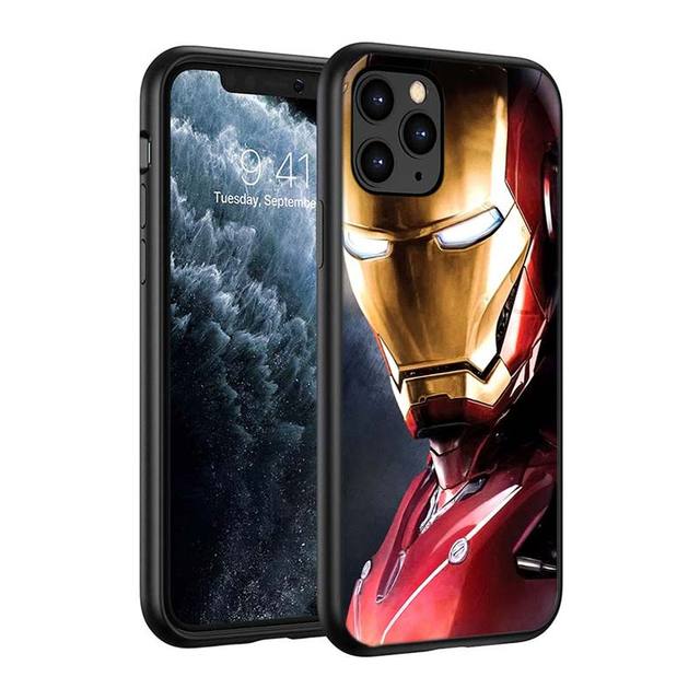 Marvel Iron Man Logo Silicone Black Cover For Apple iPhone - Carbon Cases