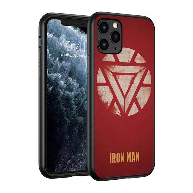 Marvel Iron Man Logo Silicone Black Cover For Apple iPhone - Carbon Cases