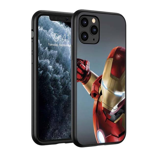 Marvel Iron Man Logo Silicone Black Cover For Apple iPhone - Carbon Cases