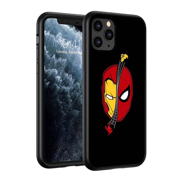 Marvel Iron Man Logo Silicone Black Cover For Apple iPhone - Carbon Cases