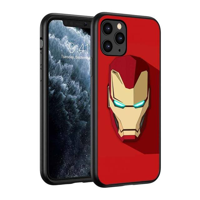 Marvel Iron Man Logo Silicone Black Cover For Apple iPhone - Carbon Cases