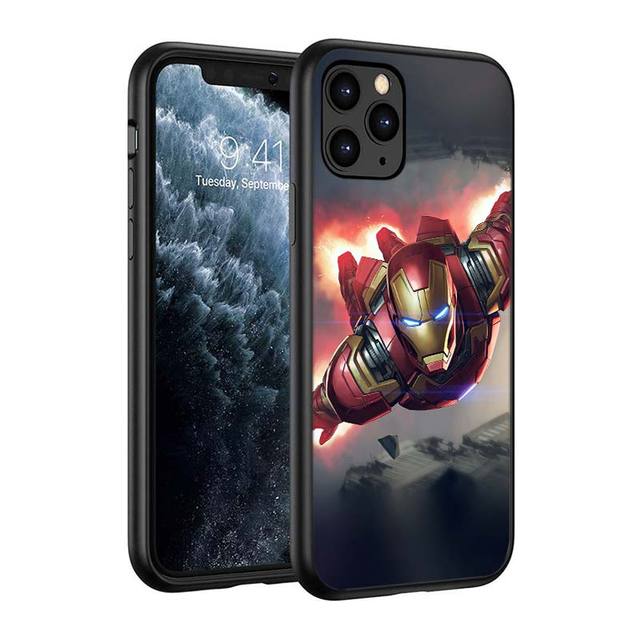 Marvel Iron Man Logo Silicone Black Cover For Apple iPhone - Carbon Cases