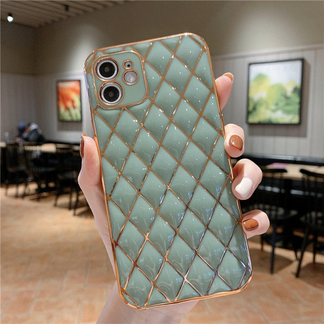 Luxury Bling Diamond Plating Frame Phone Case For iPhone - Carbon Cases