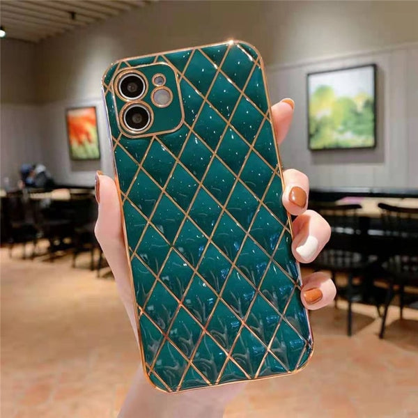 Luxury Bling Diamond Plating Frame Phone Case For iPhone - Carbon Cases