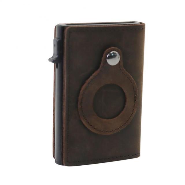 Genuine Leather Wallet High-Quality For AirTags Card Holder RFID - Carbon Cases