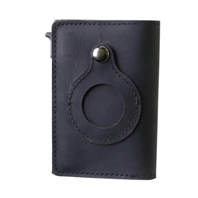 Genuine Leather Wallet High-Quality For AirTags Card Holder RFID - Carbon Cases