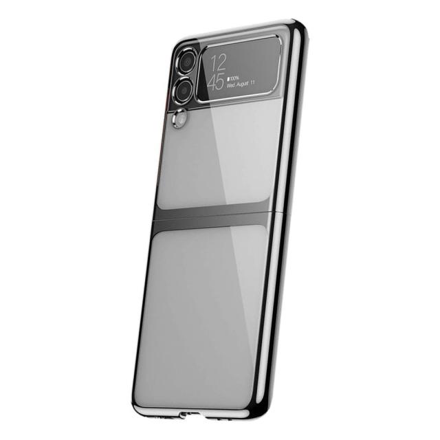 Anti-Knock Plating Clear Fitted Case For Samsung Galaxy Z Flip 3 - Carbon Cases