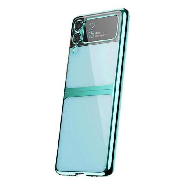 Anti-Knock Plating Clear Fitted Case For Samsung Galaxy Z Flip 3 - Carbon Cases