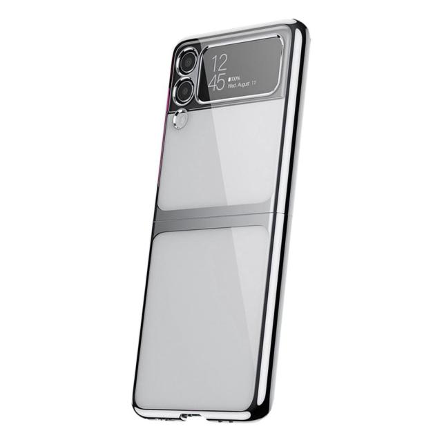 Anti-Knock Plating Clear Fitted Case For Samsung Galaxy Z Flip 3 - Carbon Cases