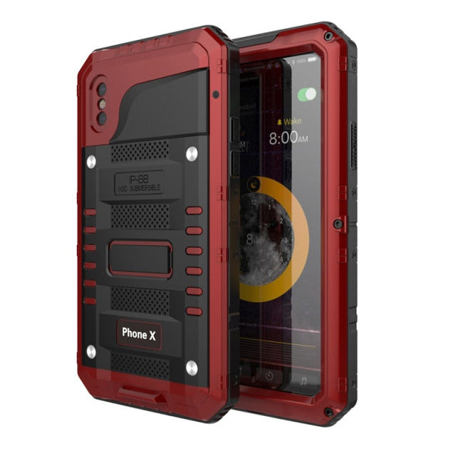 360 Heavy Duty Metal Armour Protection Case IP68 Waterproof Shockproof Cover for iPhone - Carbon Cases