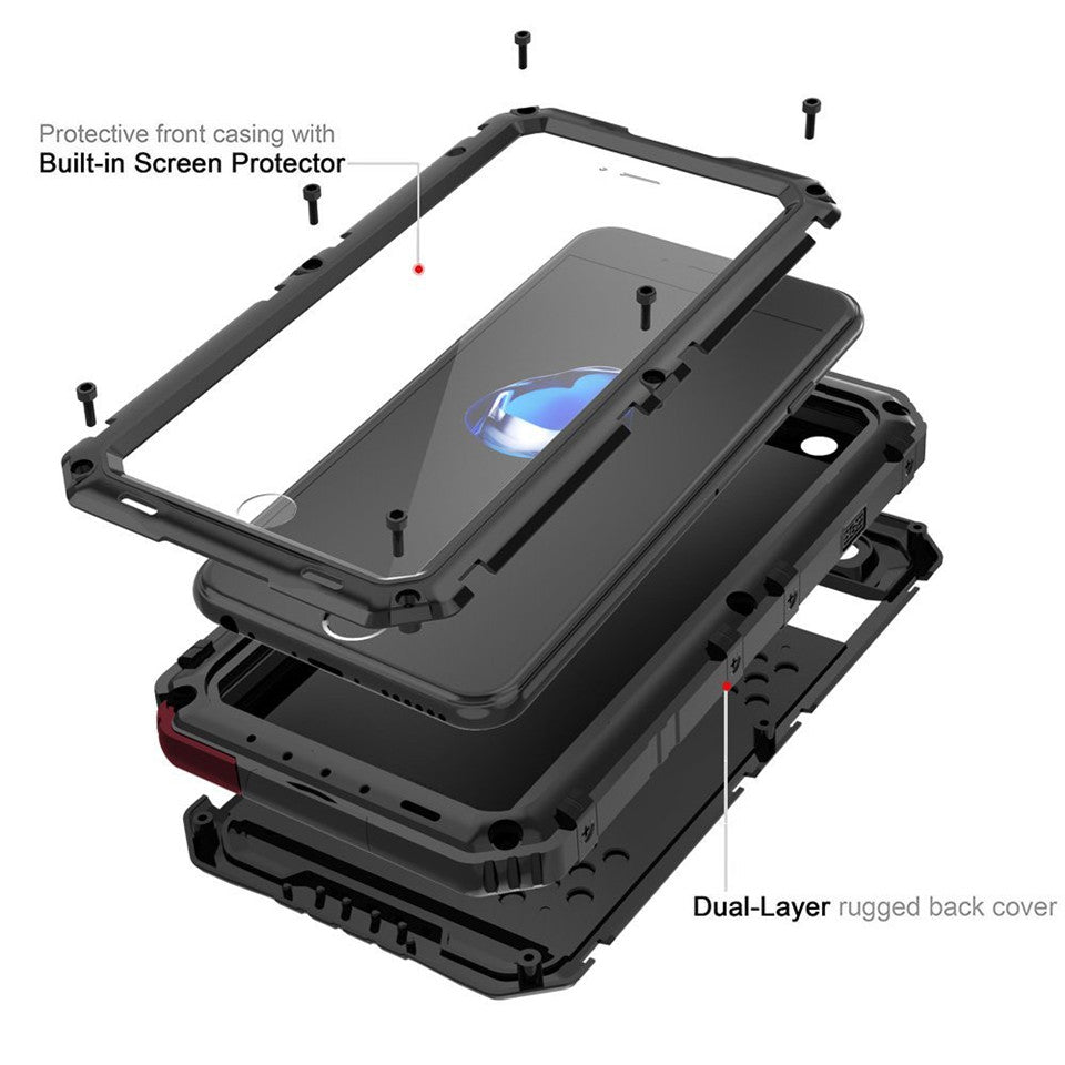 Heavy Duty Metal Aluminum Sealed Waterproof Diving Case for iPhone - Carbon Cases