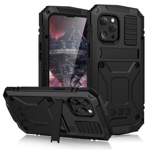 Full-Body Rugged Armour Shockproof Protective Case with Kickstand for iPhone - Carbon Cases