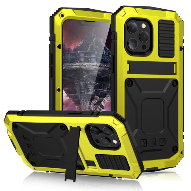Full-Body Rugged Armour Shockproof Protective Case with Kickstand for iPhone - Carbon Cases