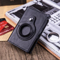 2022 New PU Leather Card Holder Bank Wallet GPS Locator Tracker Anti-lost Device Sleeve Cover For Apple Airtags Protective Case - Carbon Cases