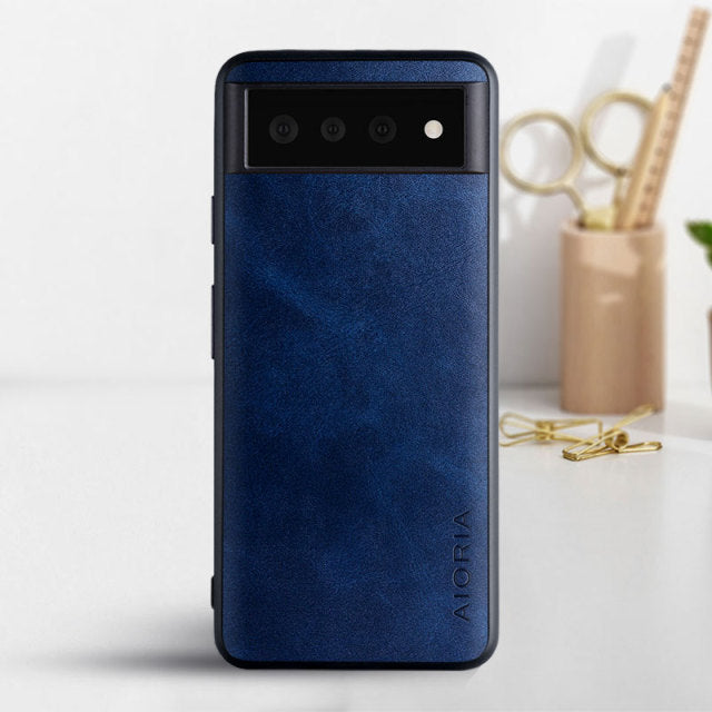 Luxury Vintage Leather Skin Covers For Google Pixel 6 - Carbon Cases