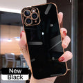 Luxury Electroplate Soft Silicone Square Frame Case for iPhone - Carbon Cases