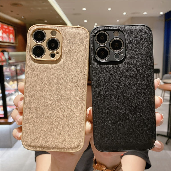 Leather Texture Shockproof Case For iPhone - Carbon Cases