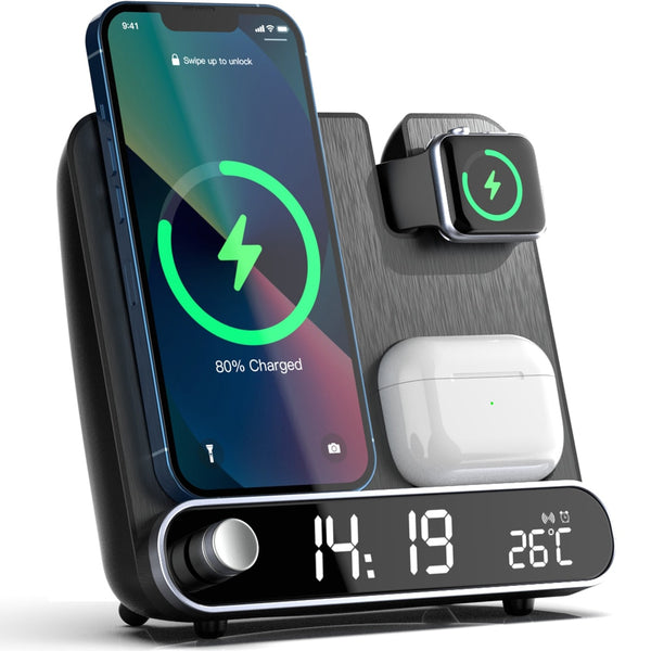 3 in 1 Wireless Charger Station - Carbon Cases