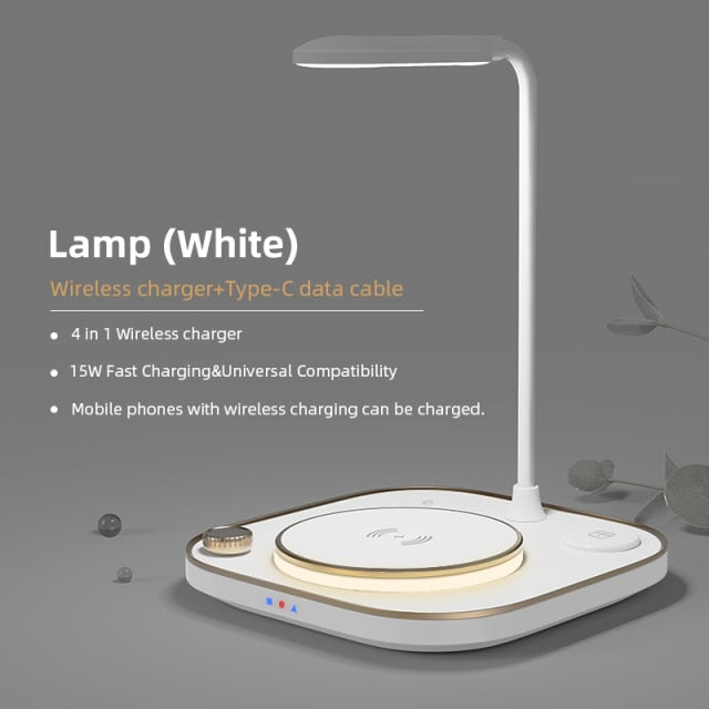 15W LED Wireless Desk Charger (Light / No Light) - Carbon Cases