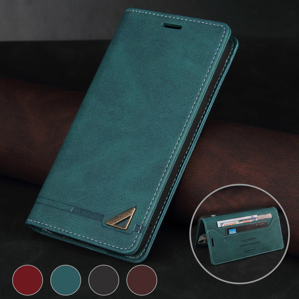 Anti-theft Leather Wallet Case Cover For Samsung Galaxy - Carbon Cases