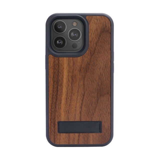 MagSafe Kickstand Wood Case for iPhone - Carbon Cases