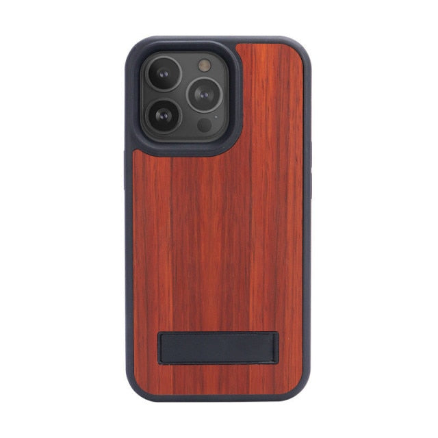 MagSafe Kickstand Wood Case for iPhone - Carbon Cases