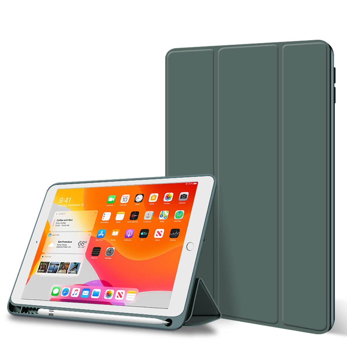 Case With Pencil Holder Cover Anti-fall For iPad - Carbon Cases