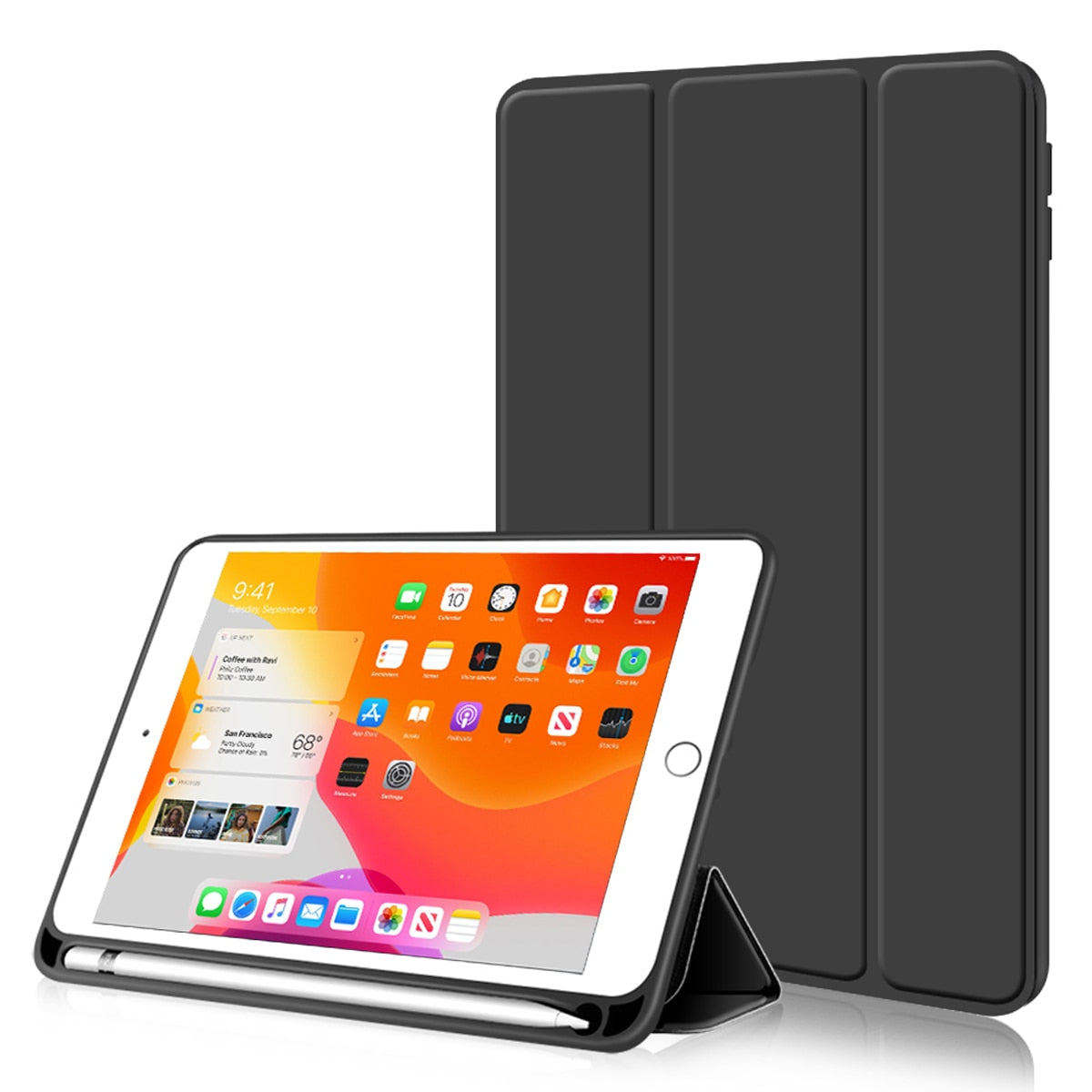 Case With Pencil Holder Cover Anti-fall For iPad - Carbon Cases