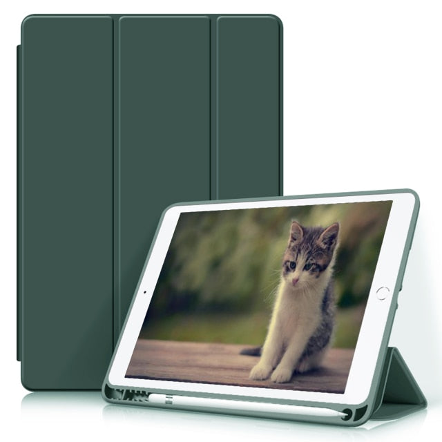 Case With Pencil Holder Cover Anti-fall For iPad - Carbon Cases