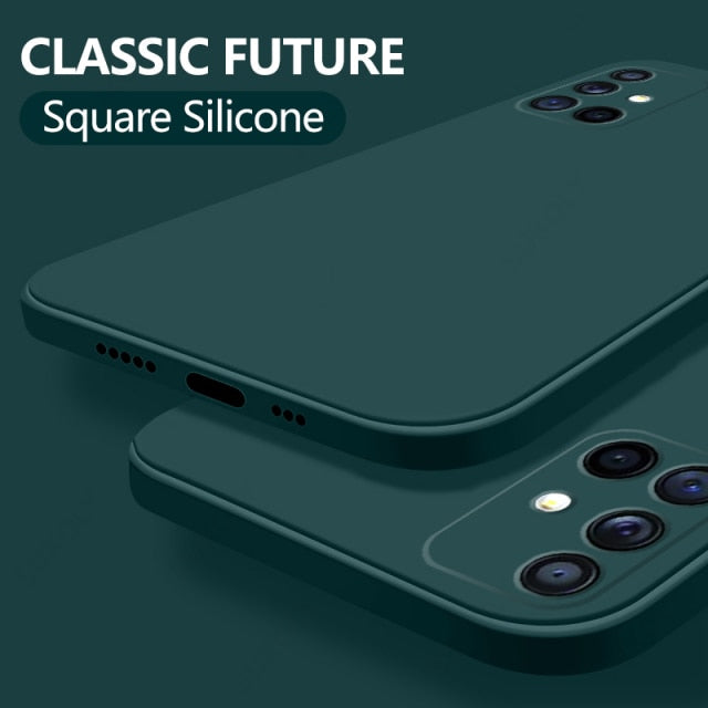 Original Square Liquid Silicone Case For Samsung Galaxy S22 - Carbon Cases