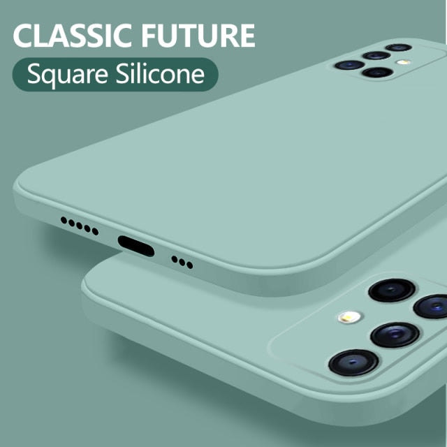 Original Square Liquid Silicone Case For Samsung Galaxy S22 - Carbon Cases