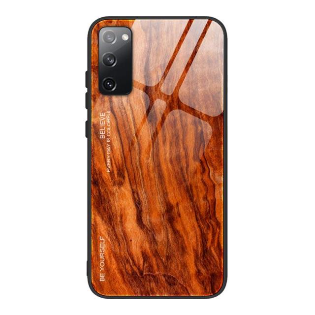 Tempered Glass Wood Grain Protective Cover For Samsung - Carbon Cases