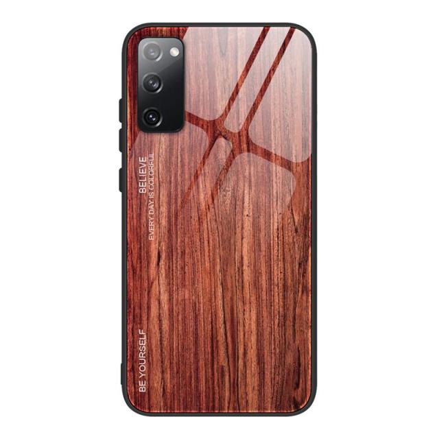 Tempered Glass Wood Grain Protective Cover For Samsung - Carbon Cases