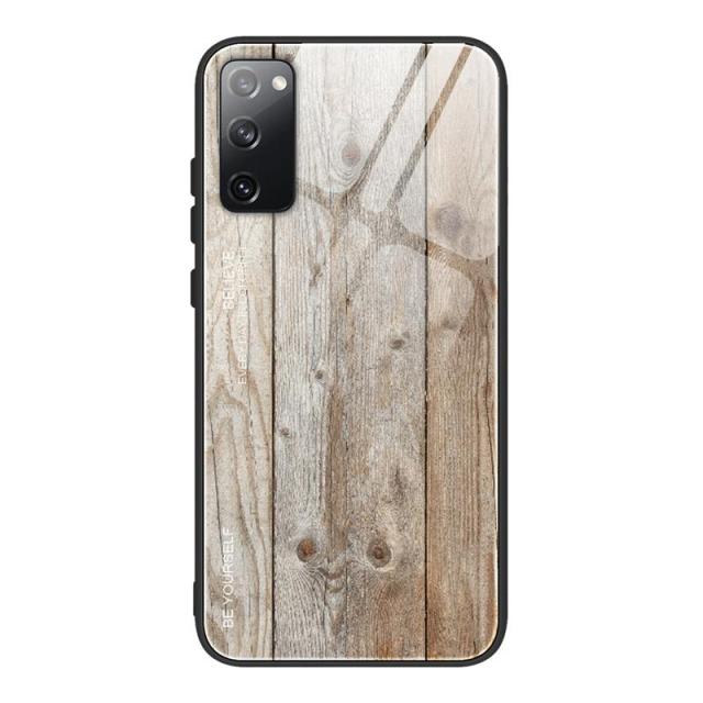 Tempered Glass Wood Grain Protective Cover For Samsung - Carbon Cases
