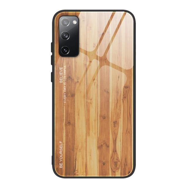 Tempered Glass Wood Grain Protective Cover For Samsung - Carbon Cases