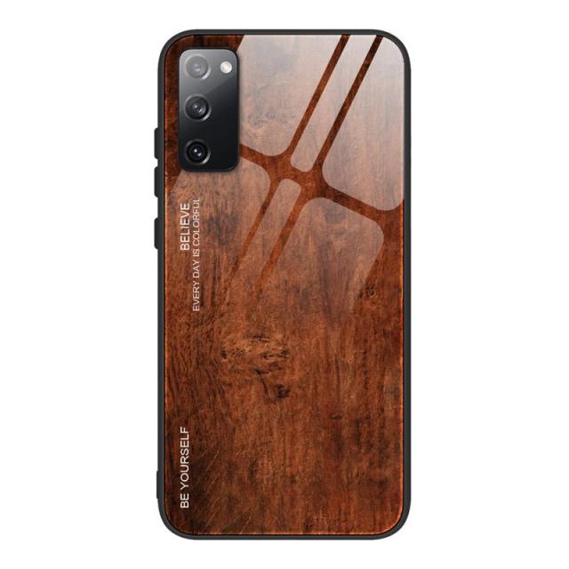 Tempered Glass Wood Grain Protective Cover For Samsung - Carbon Cases