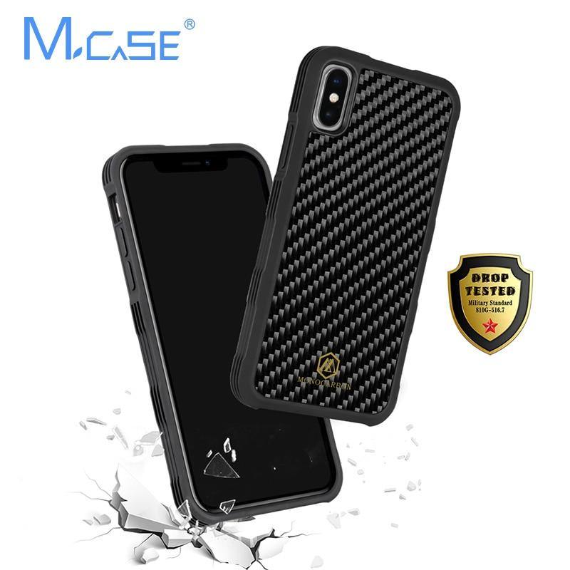 Anti Slide Case PC + TPU + Real Carbon Fibre Case Cover For iPhone with Magnetic Back - Carbon Cases