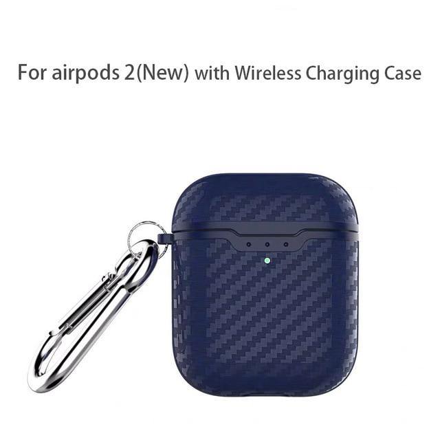 Wireless Charging Case Headphones Case Box Cover Carbon Fibre Texture Design Case For AirPods - Carbon Cases