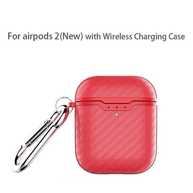 Wireless Charging Case Headphones Case Box Cover Carbon Fibre Texture Design Case For AirPods - Carbon Cases